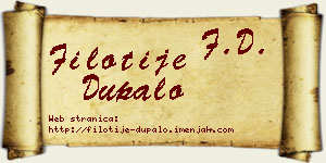 Filotije Dupalo vizit kartica